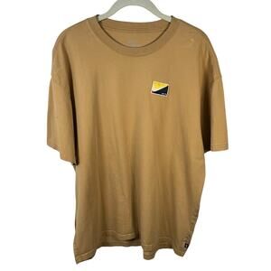 Nike Essential Tee XL Tan Beige Mini Logo Streetwear Neutral Minimalist Classic